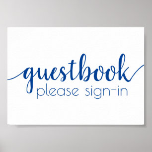 Einfache Gästebuch   French Blue Any Event Sign