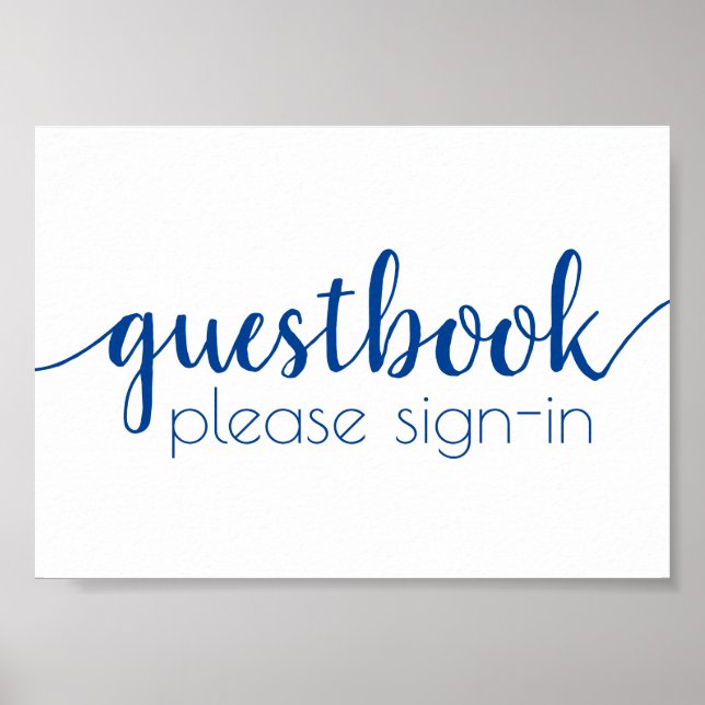 Einfache Gästebuch | French Blue Any Event Sign (Vorne)