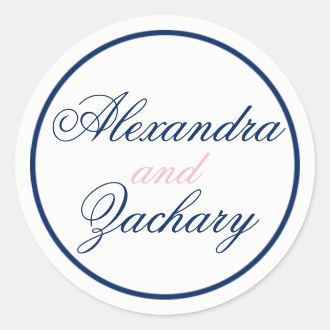 Einfache Gastgeschenk Hochzeit/Begrüßungsbeutel-Au Runder Aufkleber (Vorderseite)