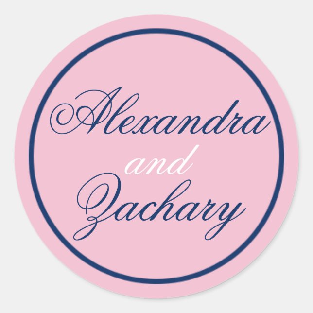 Einfache Gastgeschenk Hochzeit/Begrüßungsbeutel-Au Runder Aufkleber (Vorderseite)