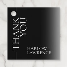 Einfache Gastgeschenk Hochzeit-Tags in Schwarz/Wei