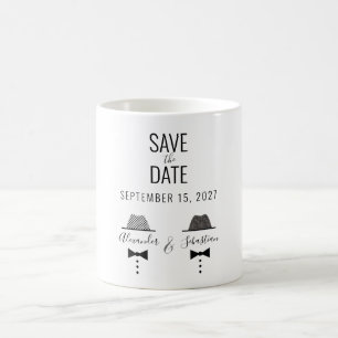 Einfache Gay Wedding speichern das Datum der Einla Kaffeetasse