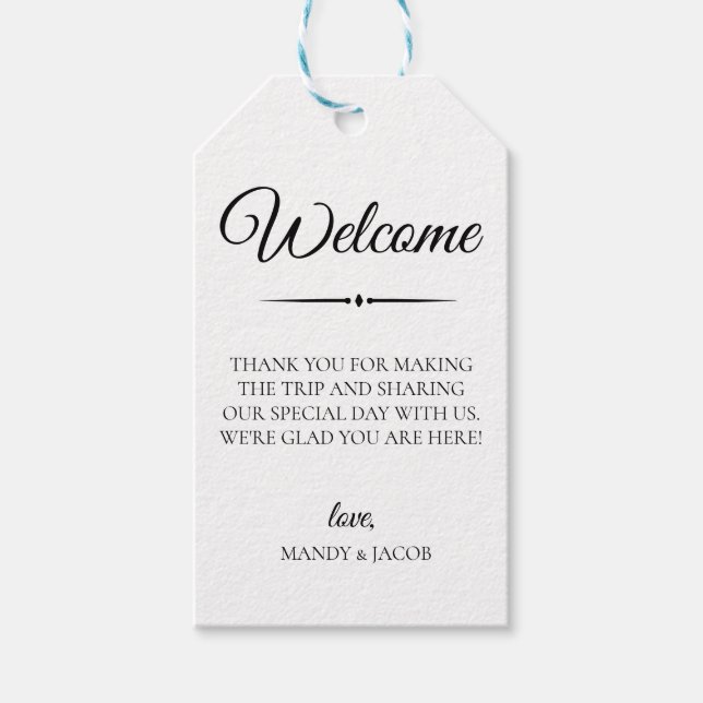 Einfache Geblüht Hochzeitsnahrung Geschenkanhänger (Vorderseite)