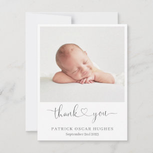 Einfache Geburtsankündigungskarte, herzlichen Dank Einladung