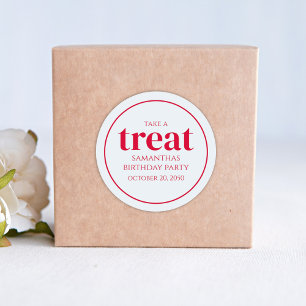 Einfache Geburtstagsfeier Leckerei für Modernes Ro Runder Aufkleber