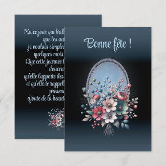 Einfache Geburtstagskarte, Blumen Azur Dankeskarte