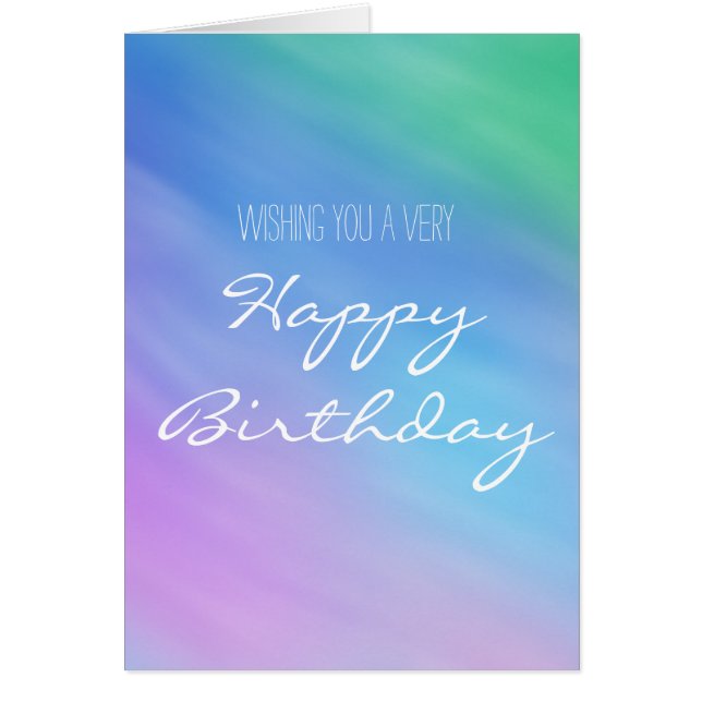 Einfache Geburtstagskarte mit Soft Rainbow Sky Art (Vorne)
