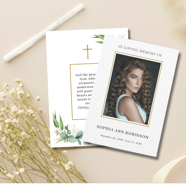 Einfache Gedenkkarte für das Beerdigungsgebet (Von Creator hochgeladen)