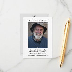 Einfache Gedenkkarte für das Beerdigungsgebet Begleitkarte