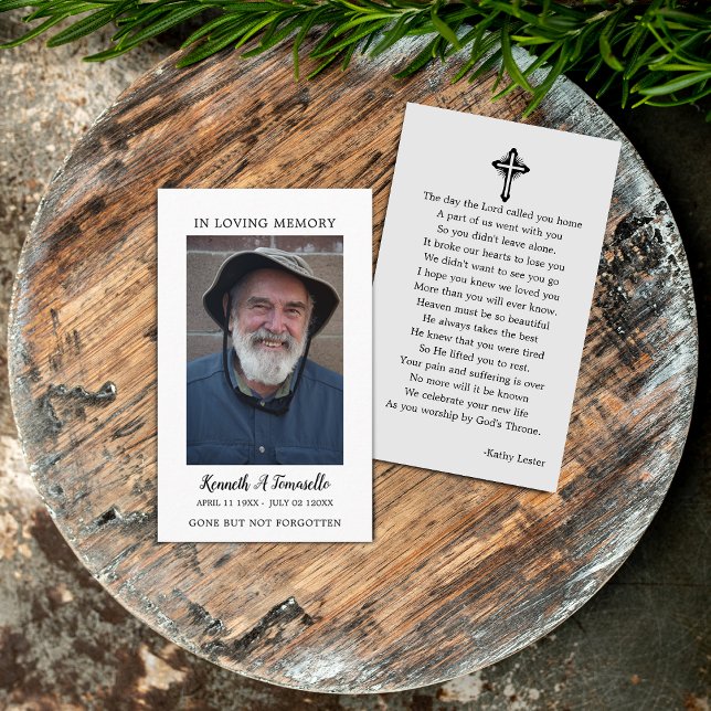 Einfache Gedenkkarte für das Beerdigungsgebet Visitenkarte (Simple Funeral Memorial Prayer Photo Card)