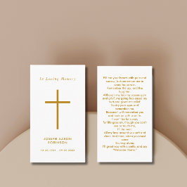 Einfache Gedenkkarte für die Beerdigung Visitenkarte