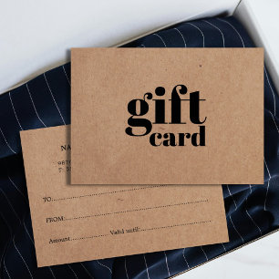 Einfache gedruckte Kraft Beauty-Geschenkkarte