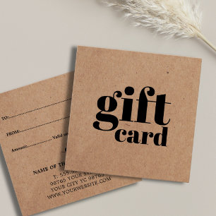 Einfache gedruckte Kraft Beauty-Geschenkkarte