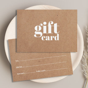 Einfache gedruckte Kraft Beauty-Geschenkkarte