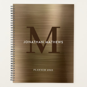Einfache, gegossene Metallic Gold Classic Monogram Planer