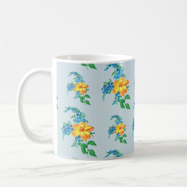 Einfache gelbe Blume Kaffeetasse (Links)