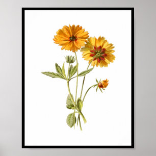 Einfache gelbe Blumen Poster