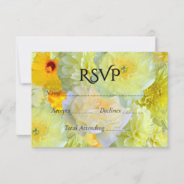Einfache gelbe Blumenhochzeit RSVP Karte
