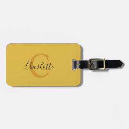 Einfache gelbe Monogram-Gepäckmarke Gepäckanhänger