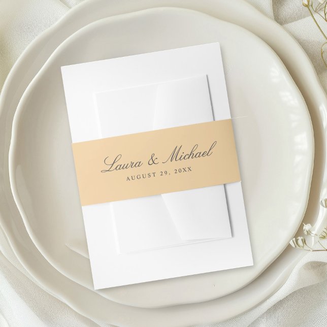 Einfache gelbe personalisierte Hochzeit Einladungsbanderole (Von Creator hochgeladen)