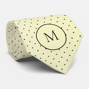 Einfache Gelbe Polka Dots Mit Monogramm Krawatte