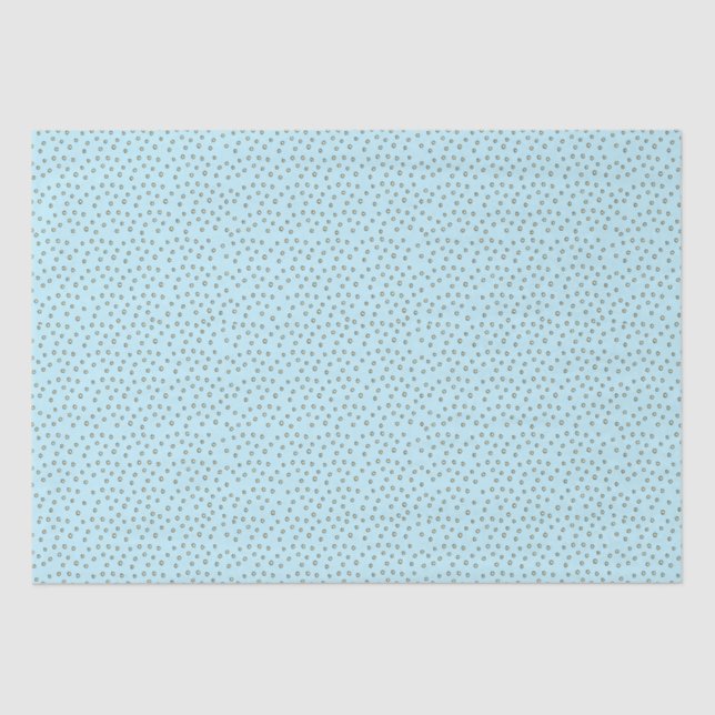 Einfache gelbe Polka Punkte mit Baby Blue Hintergr Seidenpapier (Vorderseite)