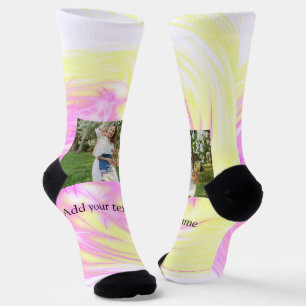 Einfache gelbe Rosa-Funken, die Foto glitt hinzufü Socken