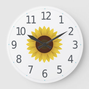 Einfache gelbe Sonnenblume   Wall-Uhr Große Wanduhr