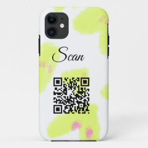 Einfache gelbe Wasserfarbe füge Q R Code Scan Text Case-Mate iPhone Hülle