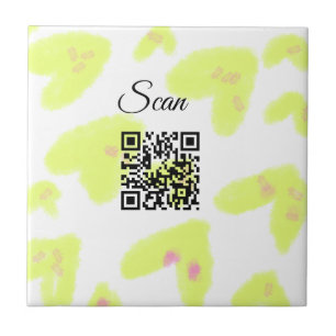 Einfache gelbe Wasserfarbe füge Q R Code Scan Text Fliese