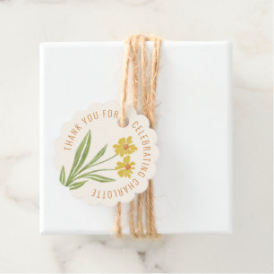 Einfache Gelbe Wildblume Vielen Dank für Ihre Unte Geschenkanhänger