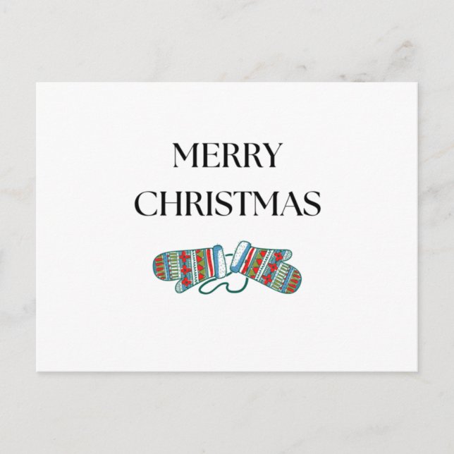 Einfache, gemütliche Weihnachtsmitten-Urlaubspostk Feiertagspostkarte (Vorderseite)