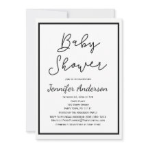 Einfache Gender-neutrale Schwarz-weiße Babydusche