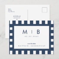 Einfache Geometrie der Save the Date Navy Monogram