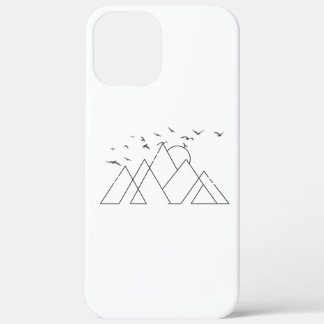 Einfache geometrische Berge mit Vögeln Natur Ar Case-Mate iPhone Hülle