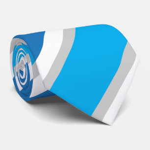 Einfache geometrische blaue weiße und graue Streif Krawatte