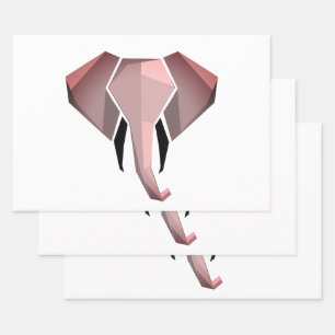 Einfache geometrische Formen Elefantenkopf Geschenkpapier Set