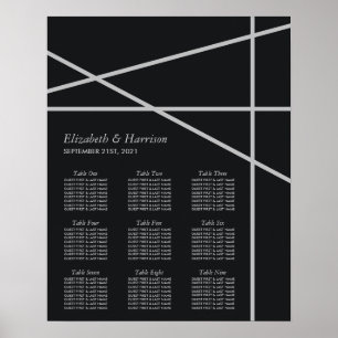 Einfache geometrische Hochzeitstabelle Poster