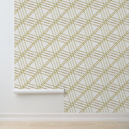 Einfache geometrische Moderne Deko Weiß und Gold Tapete