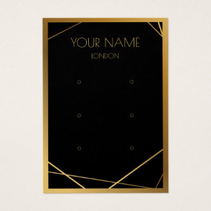 Einfache geometrische Ohrring-Karte mit Goldrand