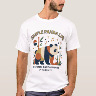 Einfache Geometrische Panda Minimalistische Abstra T-Shirt
