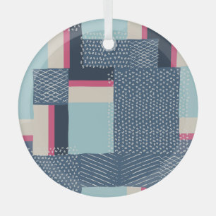 Einfache geometrische Pinselstriche: Farbblock Ornament Aus Glas