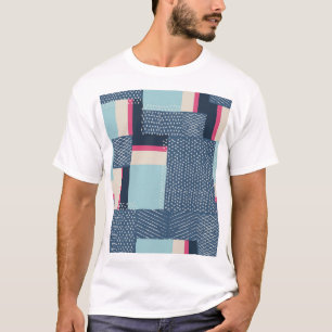 Einfache geometrische Pinselstriche: Farbblock T-Shirt