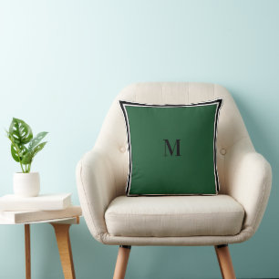 Einfache geometrische Quadrate Border Green Throw Kissen