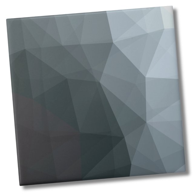 Einfache geometrische schwarze Gradient Fliese (Modern Colorblock Gray Ombre Geometric Pattern Ceramic Tile)