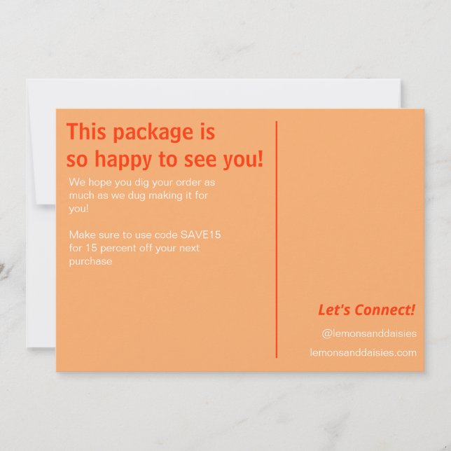 Einfache, geräuschlose Peach Red White Small Busin Dankeskarte (Vorderseite)