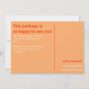 Einfache, geräuschlose Peach Red White Small Busin Dankeskarte