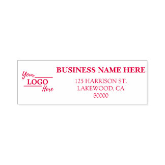 Einfache Geschäftsadresse mit Logo-Rücksendeadress Permastempel
