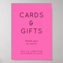 Einfache Geschenke und Karten Hot-Pink-Hochzeitsze