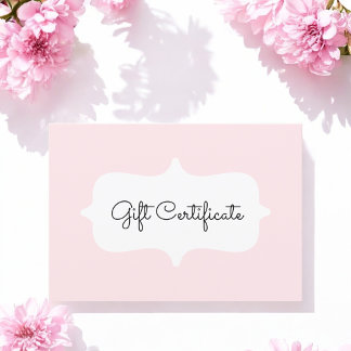 Einfache Geschenkgutkarte für Rosa